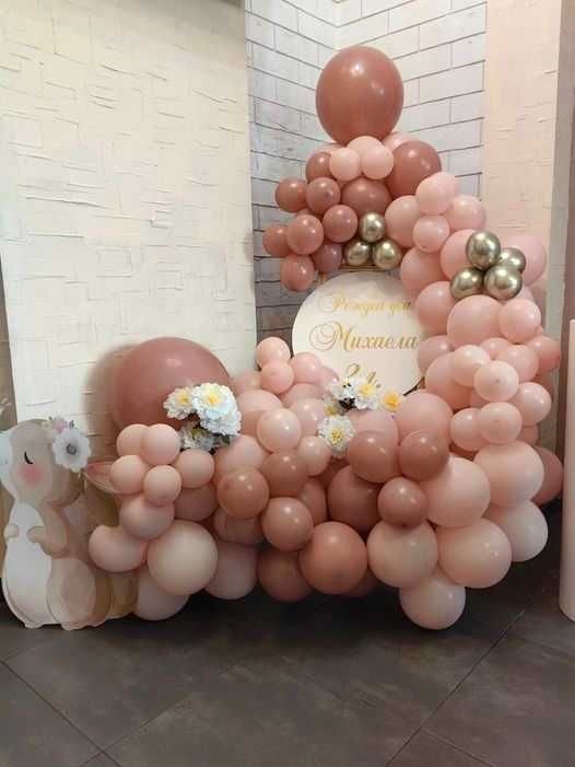 Украса от балони за кръщене, погача, бебе, рожден ден, юбилей