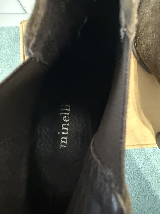 Botine maro, piele intoarsa naturala, 39