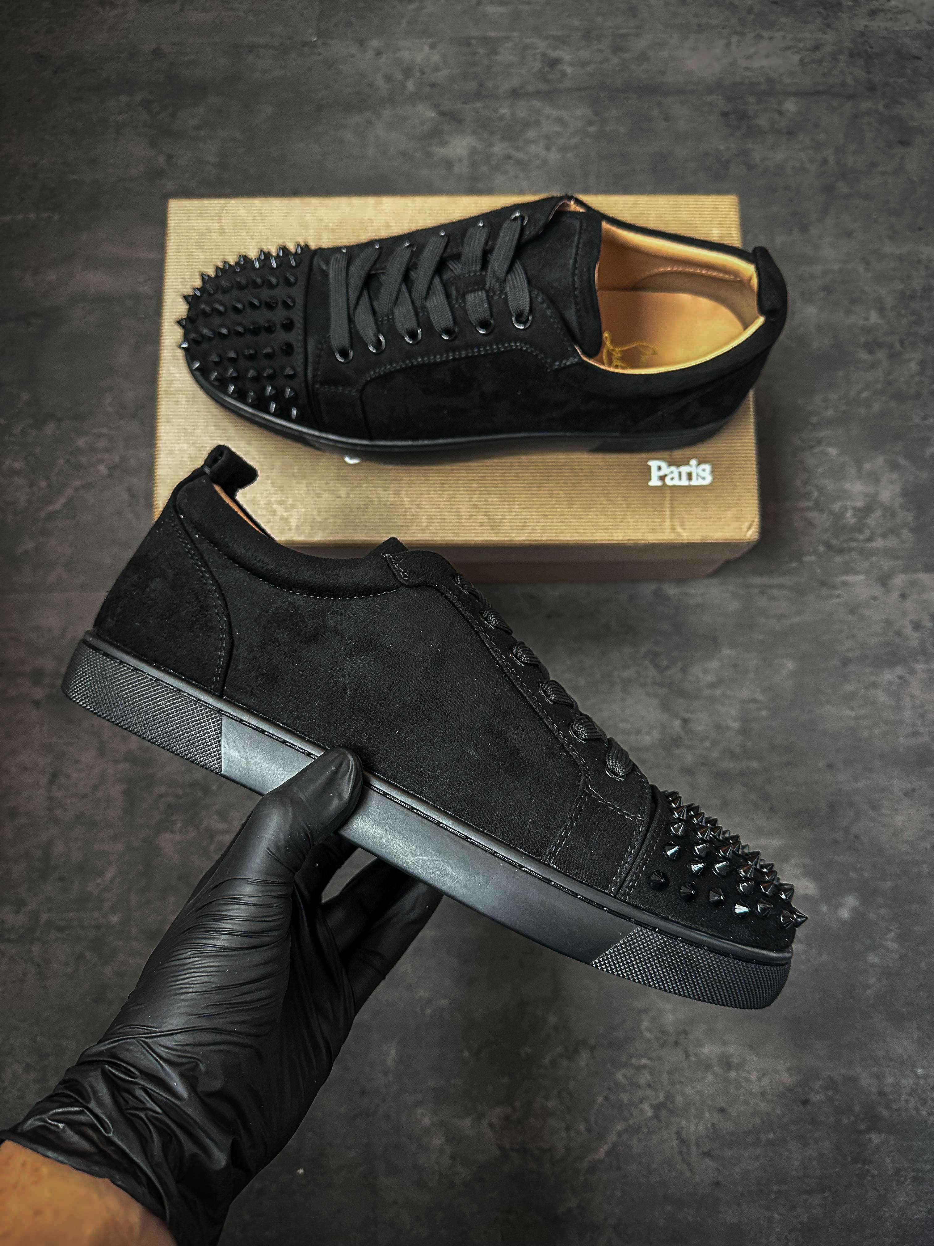 Christian Louboutin Louis Junior Black Spikes - НОВО