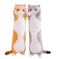 Мягкая игрушка кошка серый-бежевый  Cat/кот ботан /длинный кот 90 см.