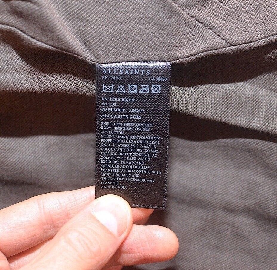 AllSaints Balfern Дамско Кожено яке Естествена Овча Кожа Кафяво Small