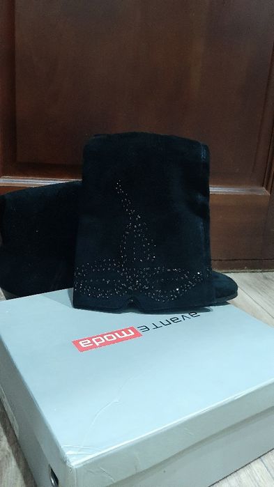 Сапоги зимние замшевые