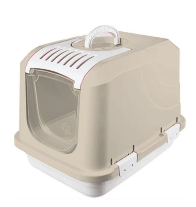 Закрита,затворена котешка тоалетна за котка