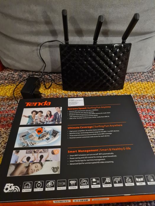 Router wireless Tenda AC15, 1900Mbps Dual-Band