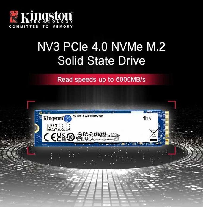 Kingston 1TB NV3 SSD M.2 2280 PCIe 4.0 NVMe