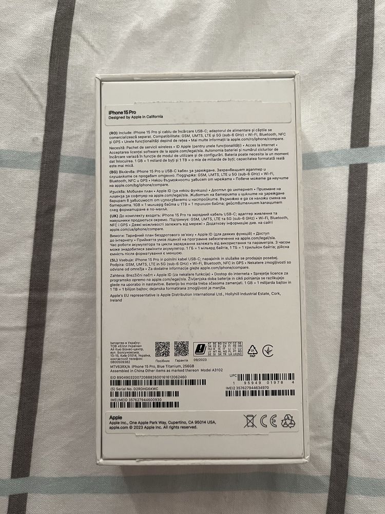 Iphone 15 pro 256gb titan blue NEW