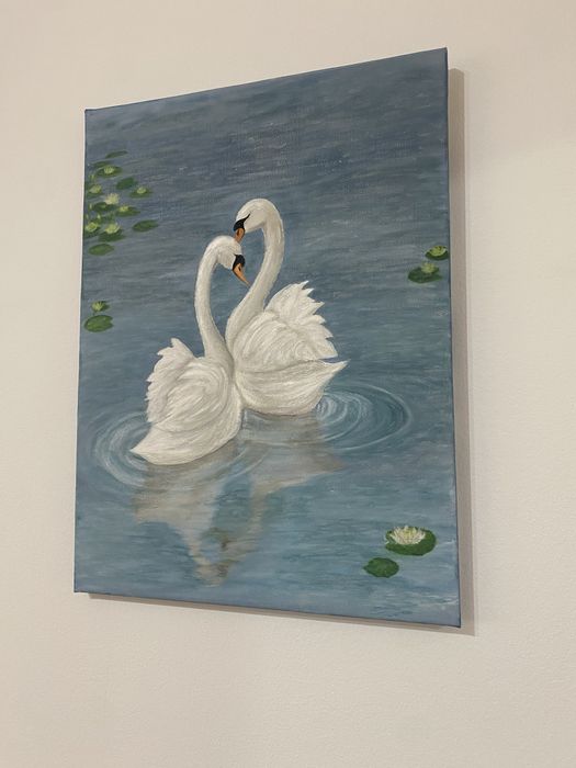 Tablou cu lebede unic de o eleganta aparte