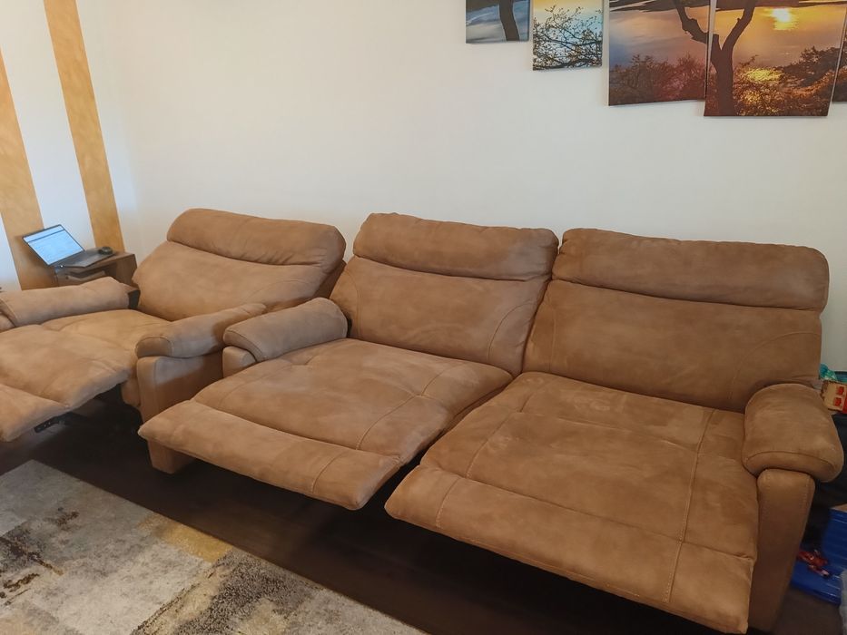 Canapea și 2 fotolii recliner domnel