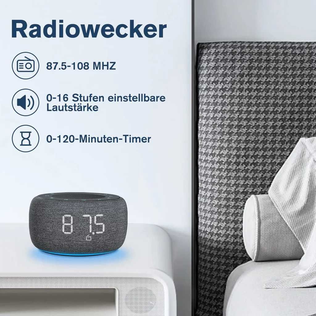 НОВ цифров будилник за спалня с радио и лампа