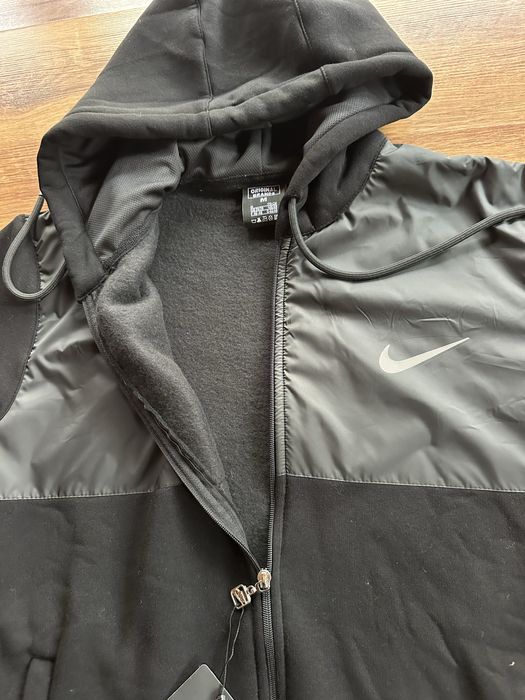 Мъжки,ватиран,черен екип Nike с шушлекова платка,качулка и ципове