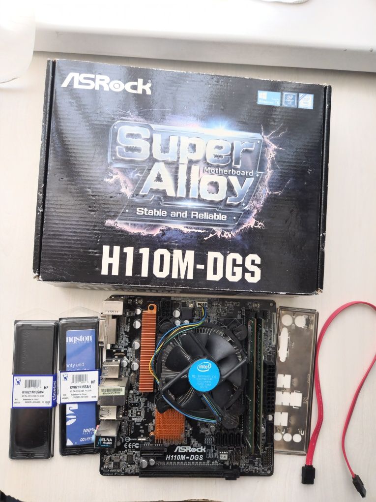 Дъно Asrock H110m-DGS с процесор I5 6500 2x4gb Ram ddr4 2133Mhz