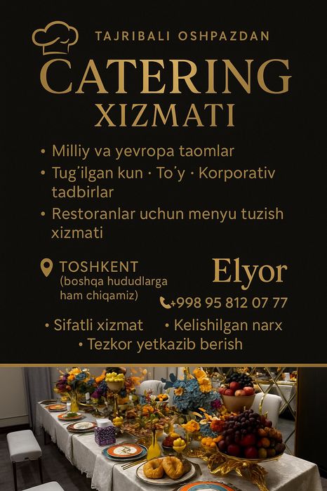 Professional Cetring (ketring)  xizmati