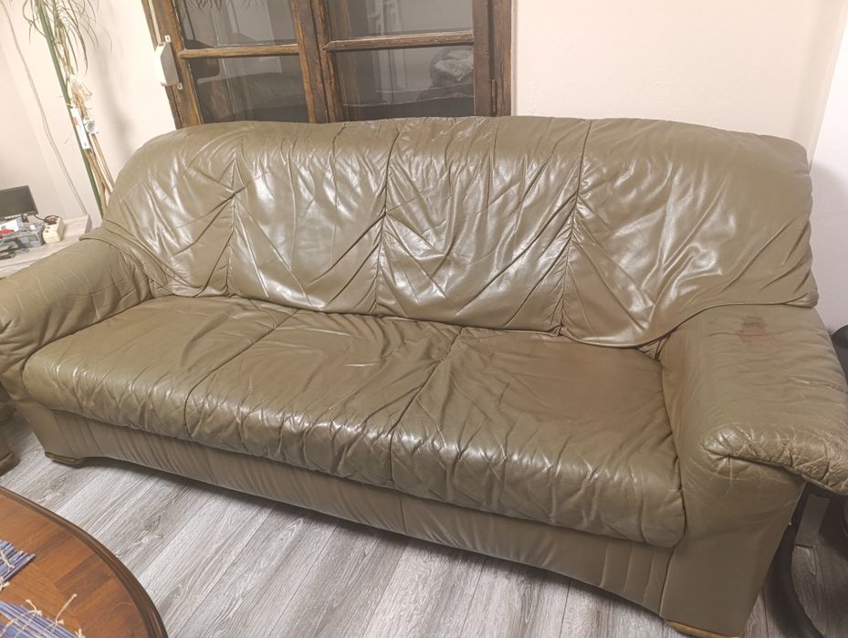 Холна гарнитура естествена кожа