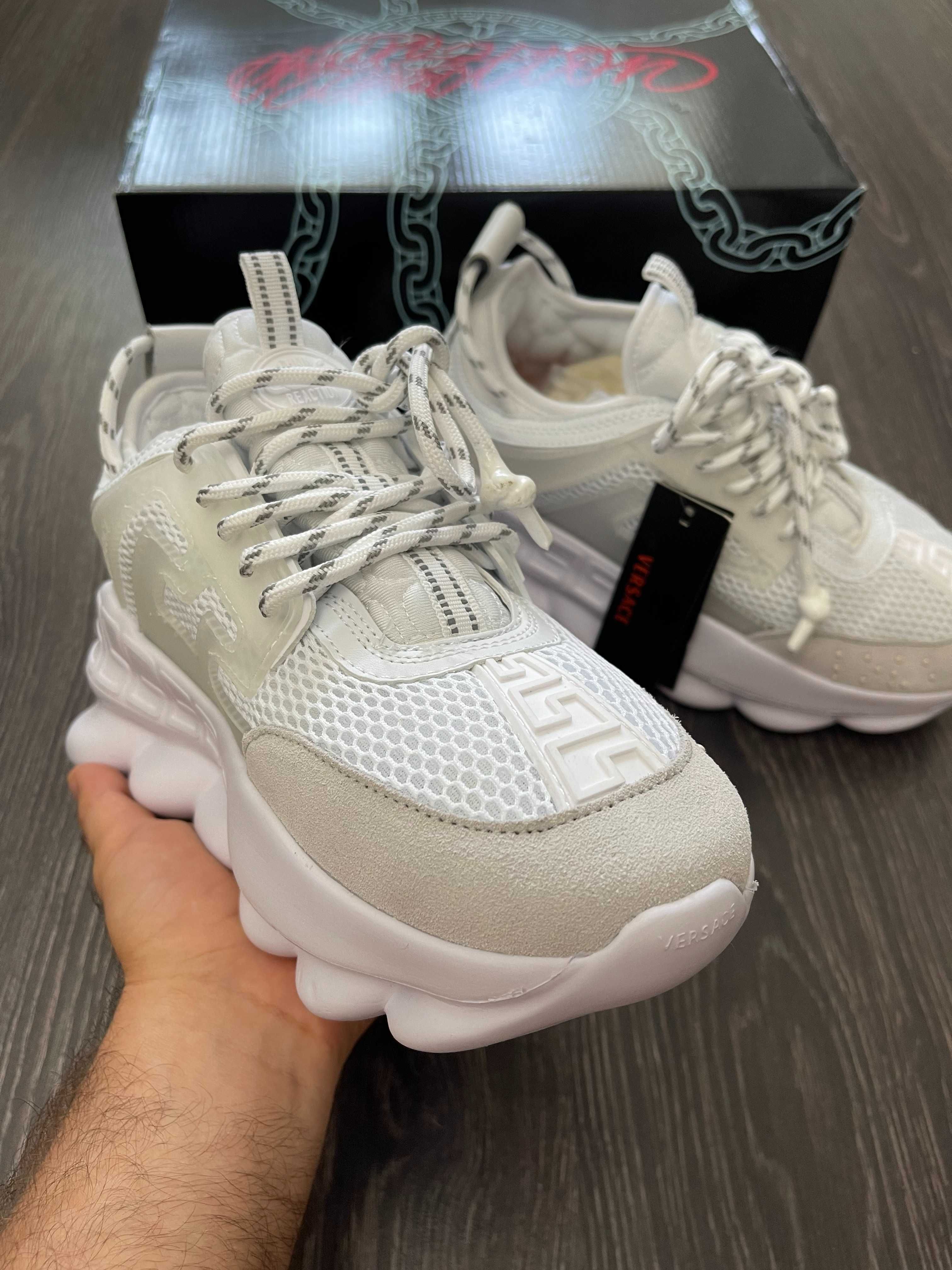 Adidasi Versace Chain Reaction l Produs NOU Premium din Piele  Premium