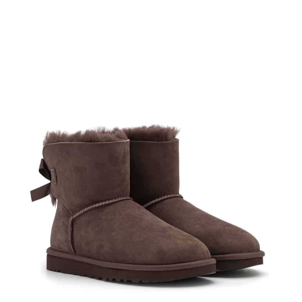 UGG, Ghete de piele intoarsa, fara inchidere Mini Bailey Bow II, Maro