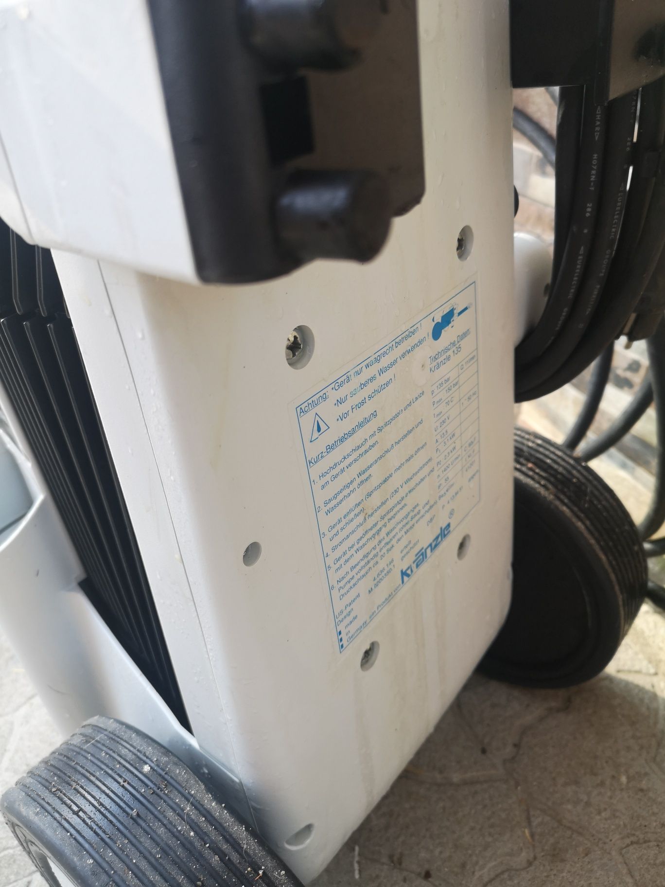 Водоструйка Kranzle 134Profi Керамика Отпушване Канали 150bar 3kw