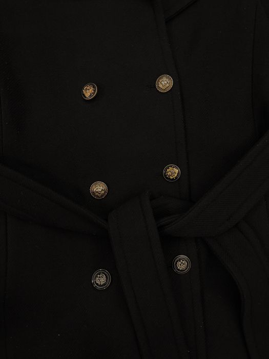 Дамско вълнено палто Mango в черно