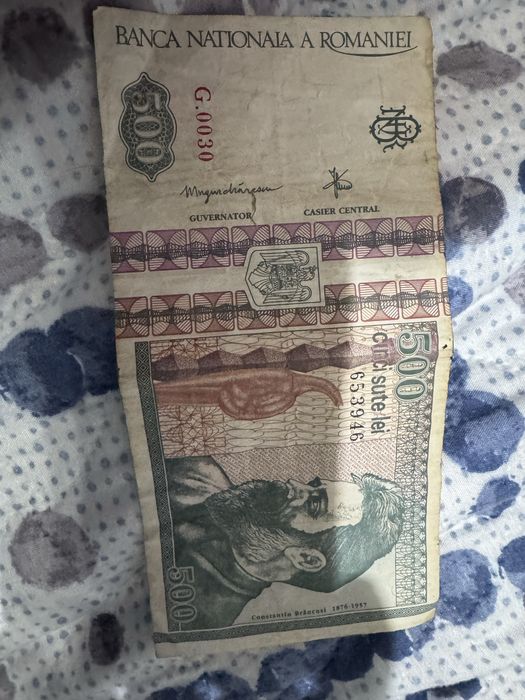 Bancnota 500 lei g 0030 putin uzata