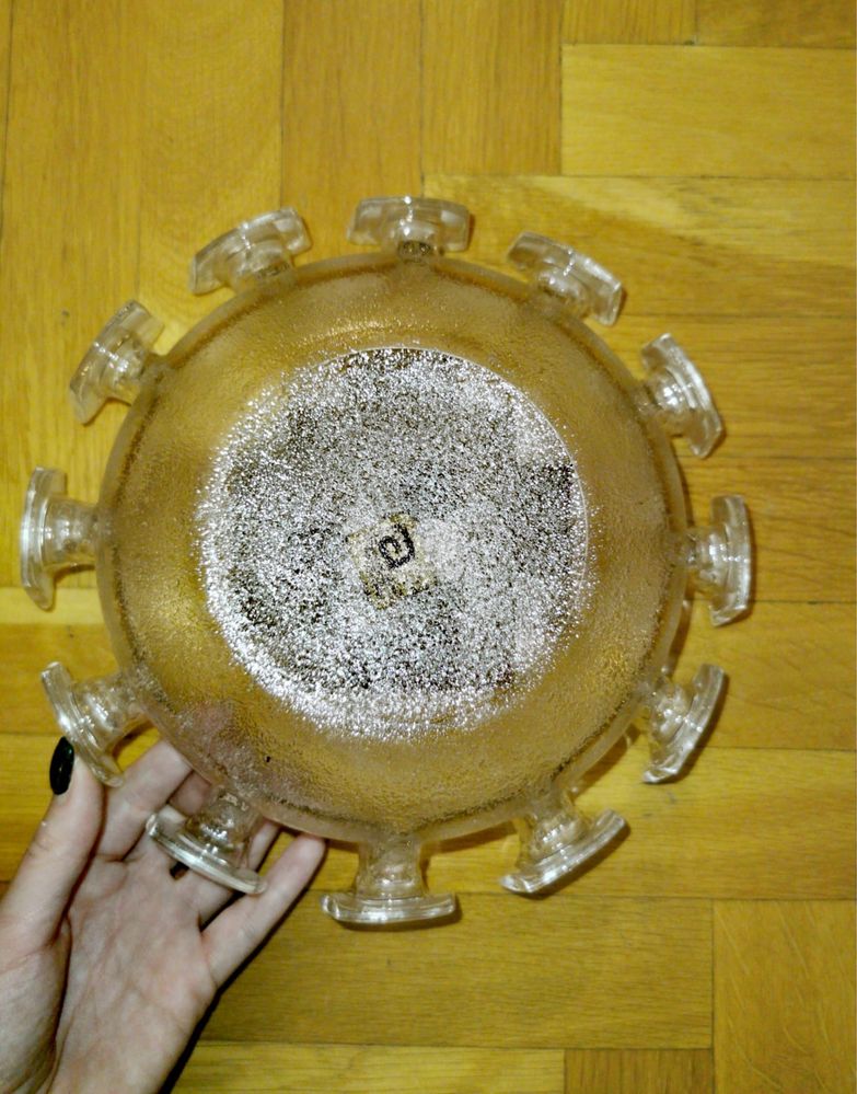 Купа стъкло дизайн MOD Glass Design Georgshutte ръчна Западна Германия