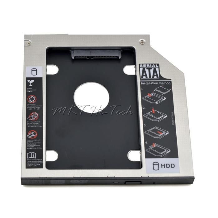 Adaptor caddy DVD HDD pt laptop/notebook - grosime 12.7mm, aluminiu