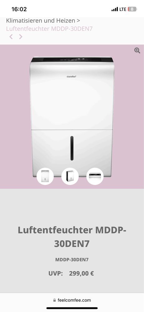 Dezumidificator Comfee 30l Nou