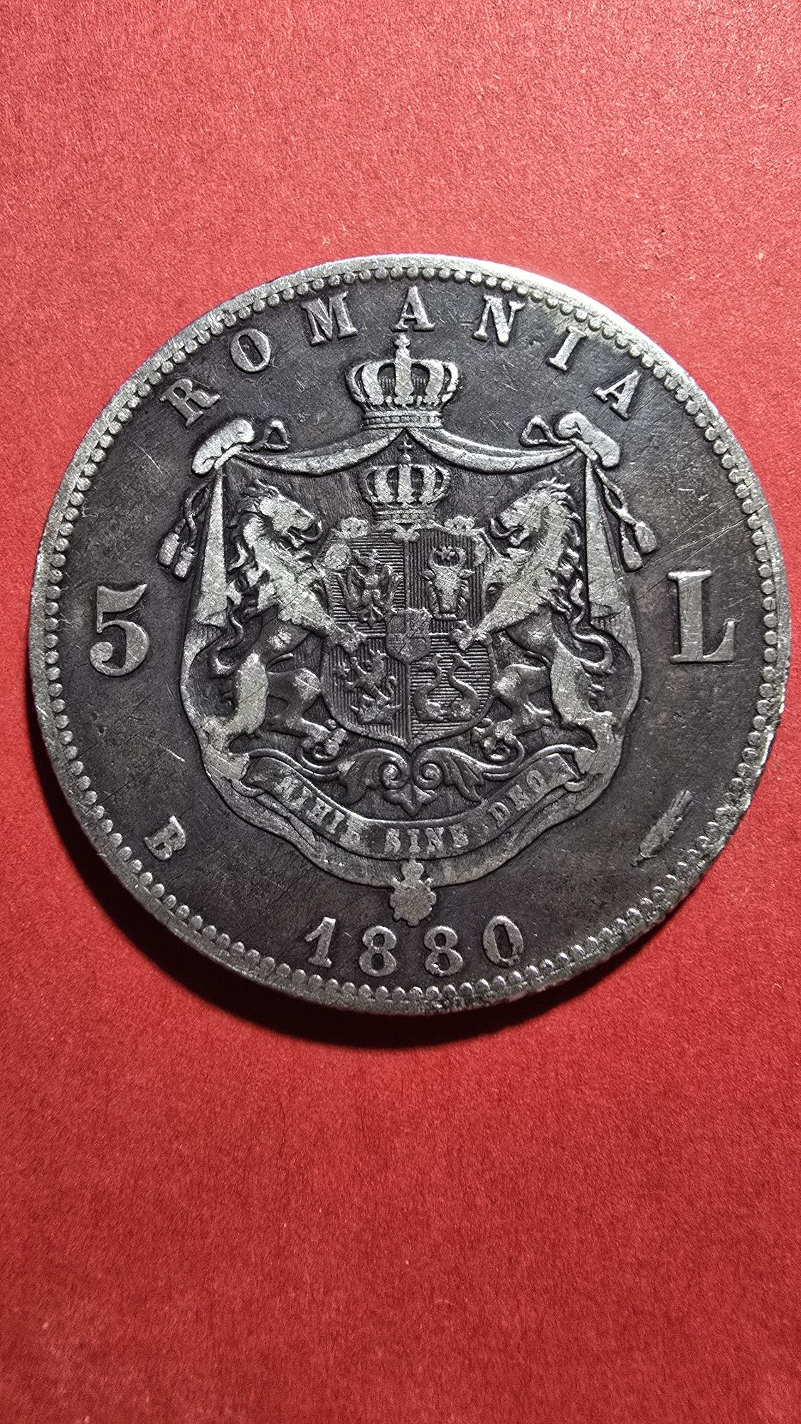 Moneda argint 5 lei 1880 / 5 lei 1881 carol 1
