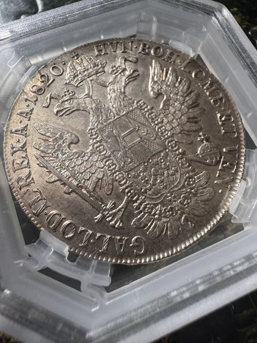 1820 Austria Hungary 1 Thaler moneda argint Franz I