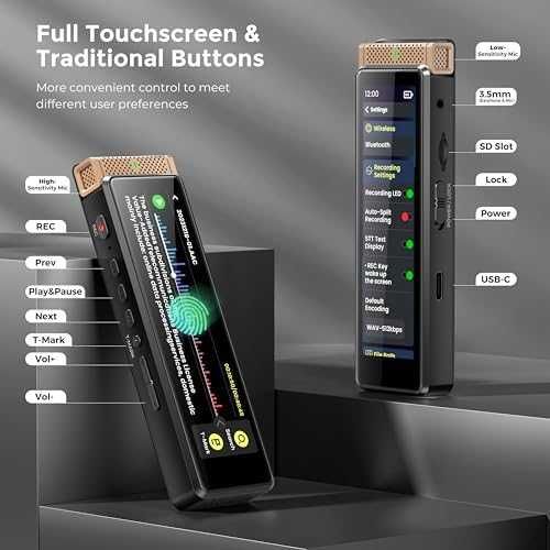 Нов 40GB дигитален диктофон AI транскрипция Bluetooth Гласов рекордер