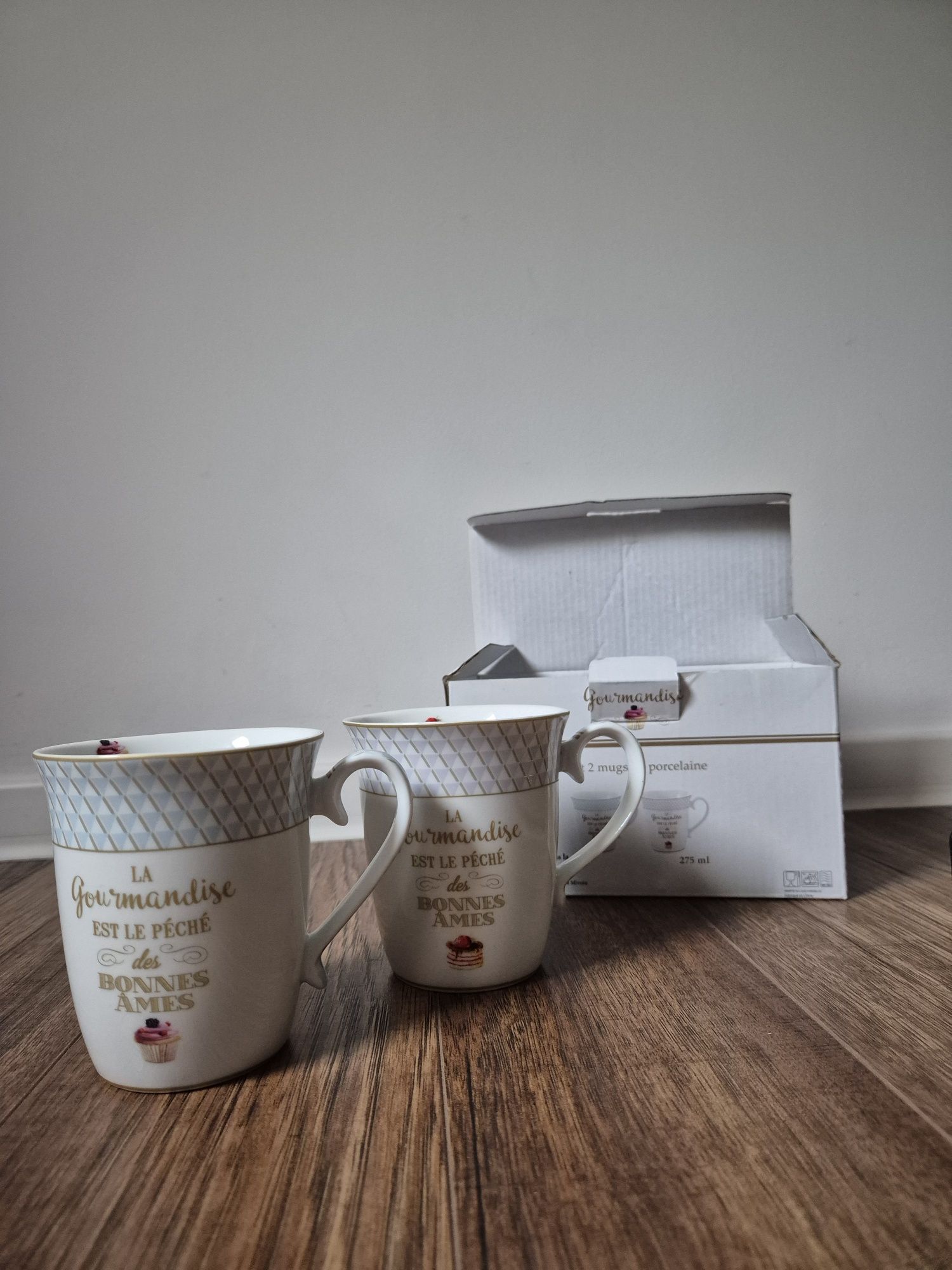 Set 2 cani ceramica Gourmandise alb