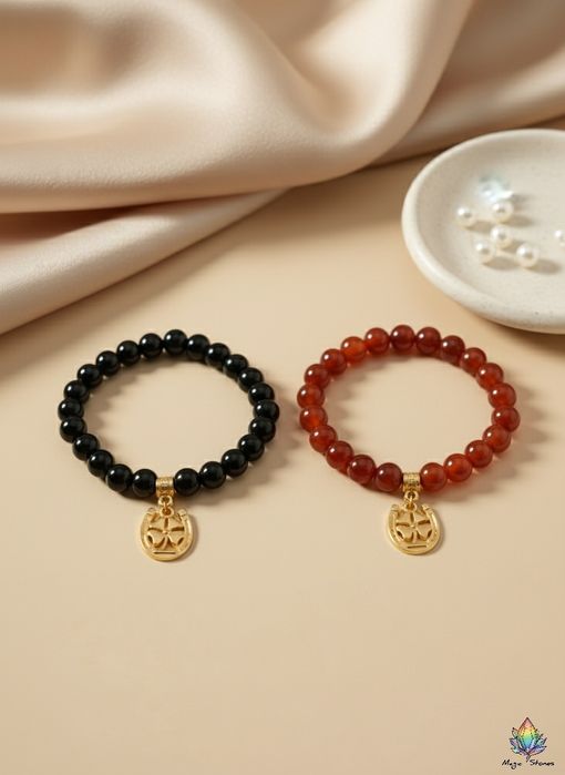 Подвеска Подкова с клевером золотистая. Коллекция