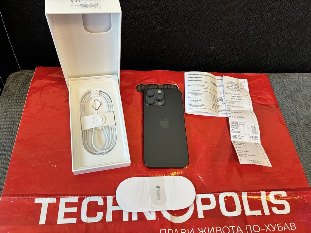 КАТО НОВ 256GB iPhone 16 Pro Max Гаранция Technopolis 2027 г. Black