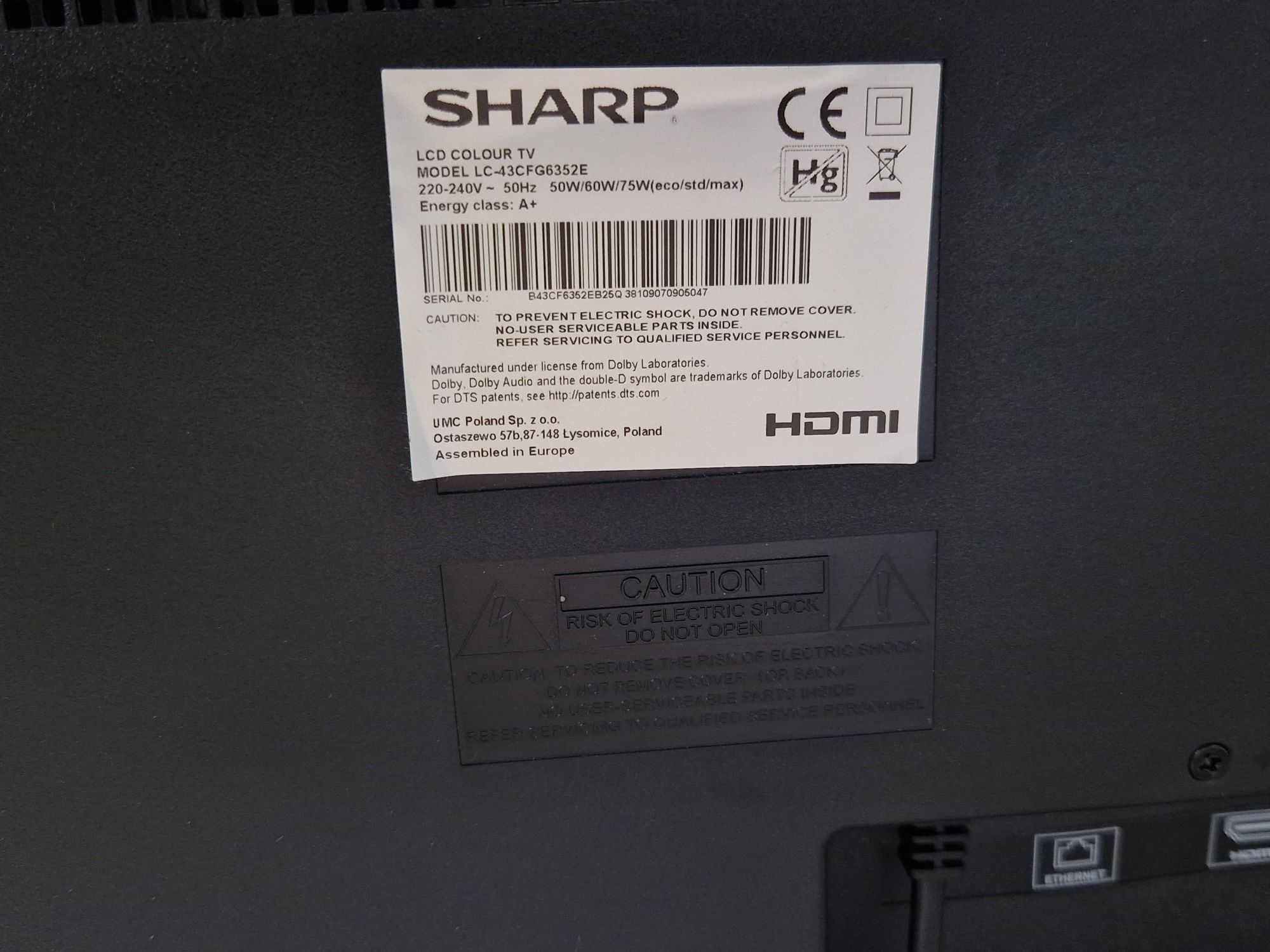 Tv Sharp 108cm Amanet BKG