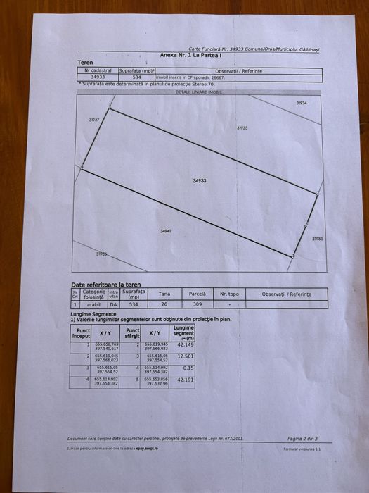 Terenuri intravilane pentru case comuna Galbinasi