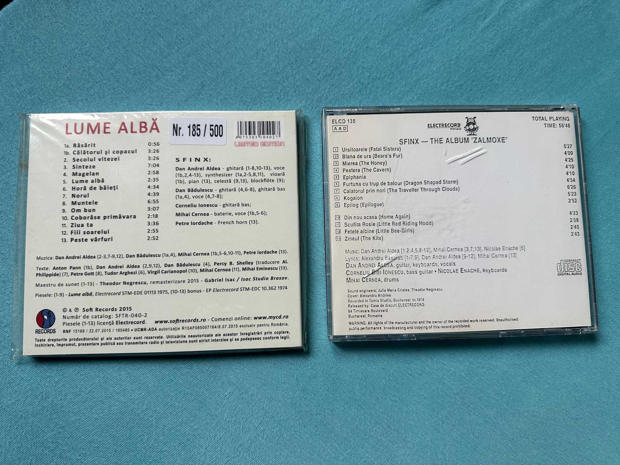 2 CD-uri rock Sfinx : Lume Alba + Zalmoxe (foarte rare) !!!