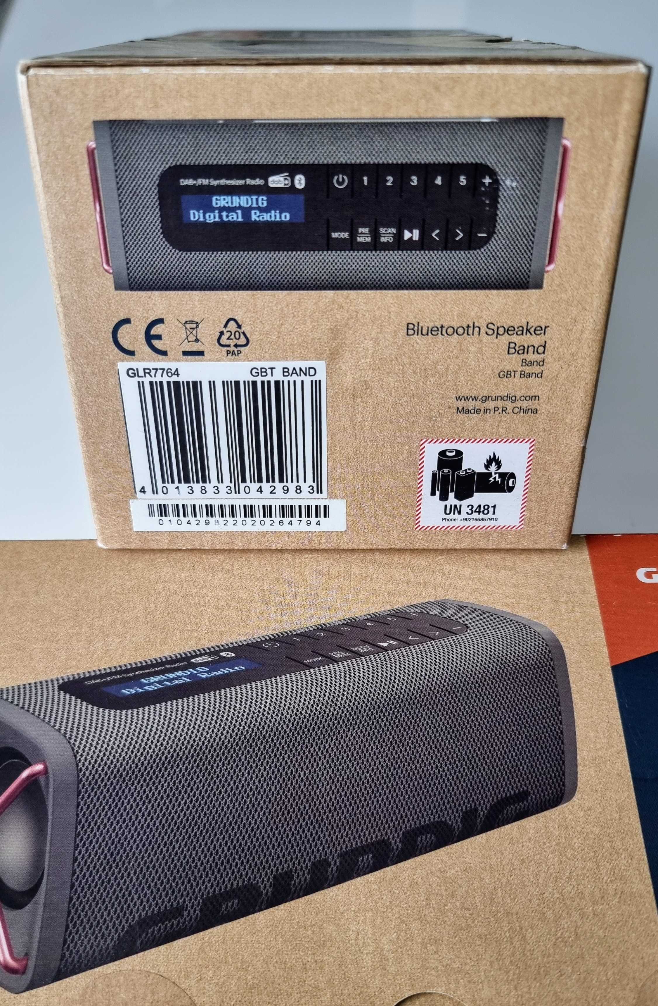 GRUNDIG Radio portabil FM si DAB+ Bluetooth. Play 8h. Display. Memorii