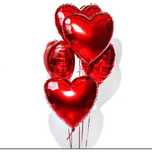 Baloane heliu Valentines day dragobete set cu butelie panglica cadou