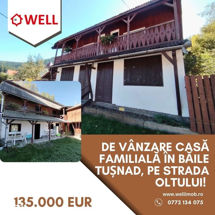 De vânzare casă familială în Băile Tușnad, pe strada Oltului!