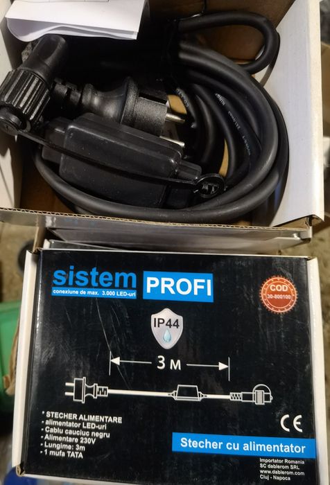 Cablu de alimentare negru 3m cu stecher DD 9014