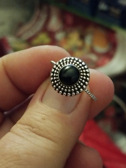 Inel din argint cu piatră naturală onix