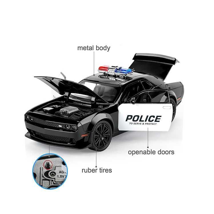 Mașină de Poliție cu Sunete, Lumini si Portiere cu Deschidere