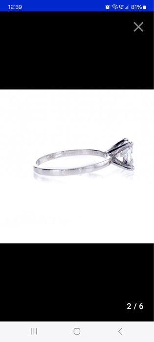 Inel din aur alb, cu diamant natural de 1,12 carate