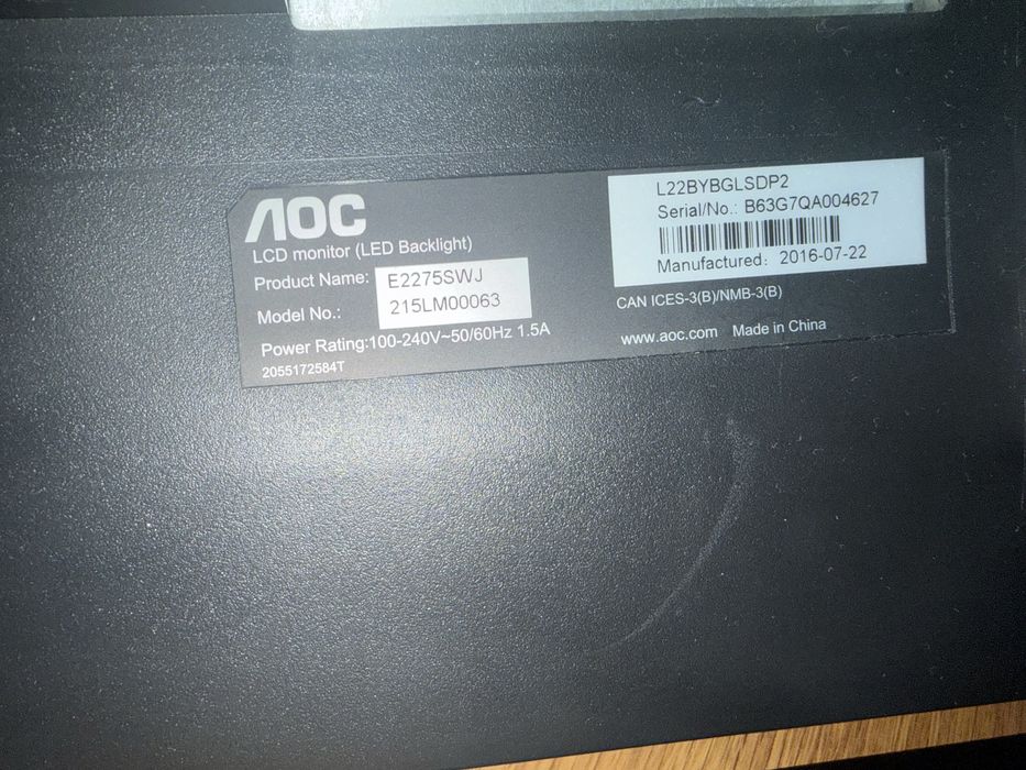 Monitor LED TN AOC E2275SWJ