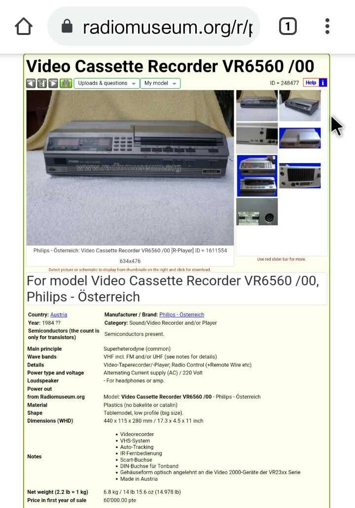 Videorecorder RARITATE Philips VR 6560