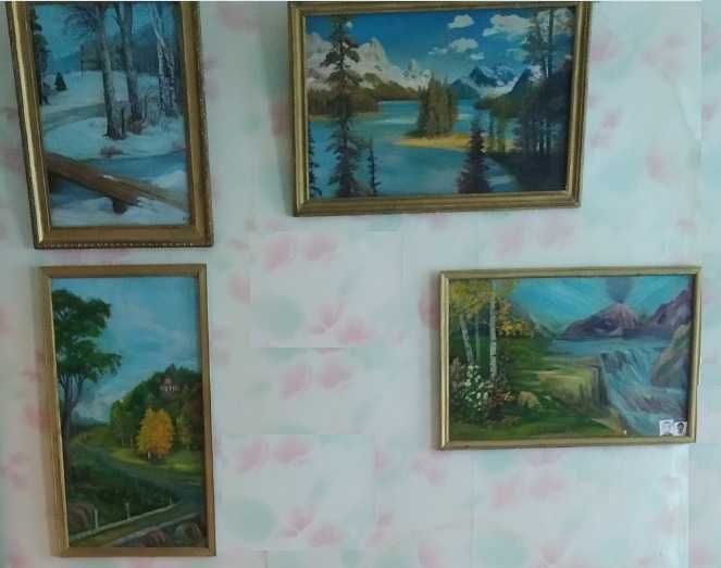 Картины с пейзажами (подлинники, ДВП, масло)