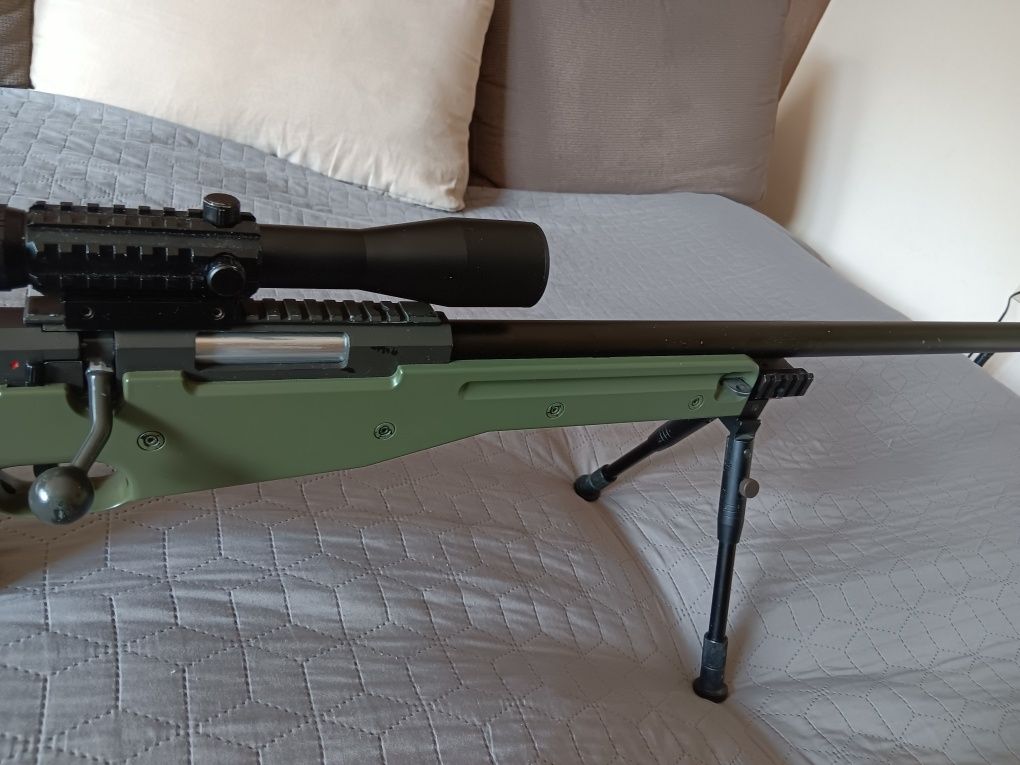AWP Airsoft снайпер – Пълен ъпгрейд +Оптика Bushnell + бипод