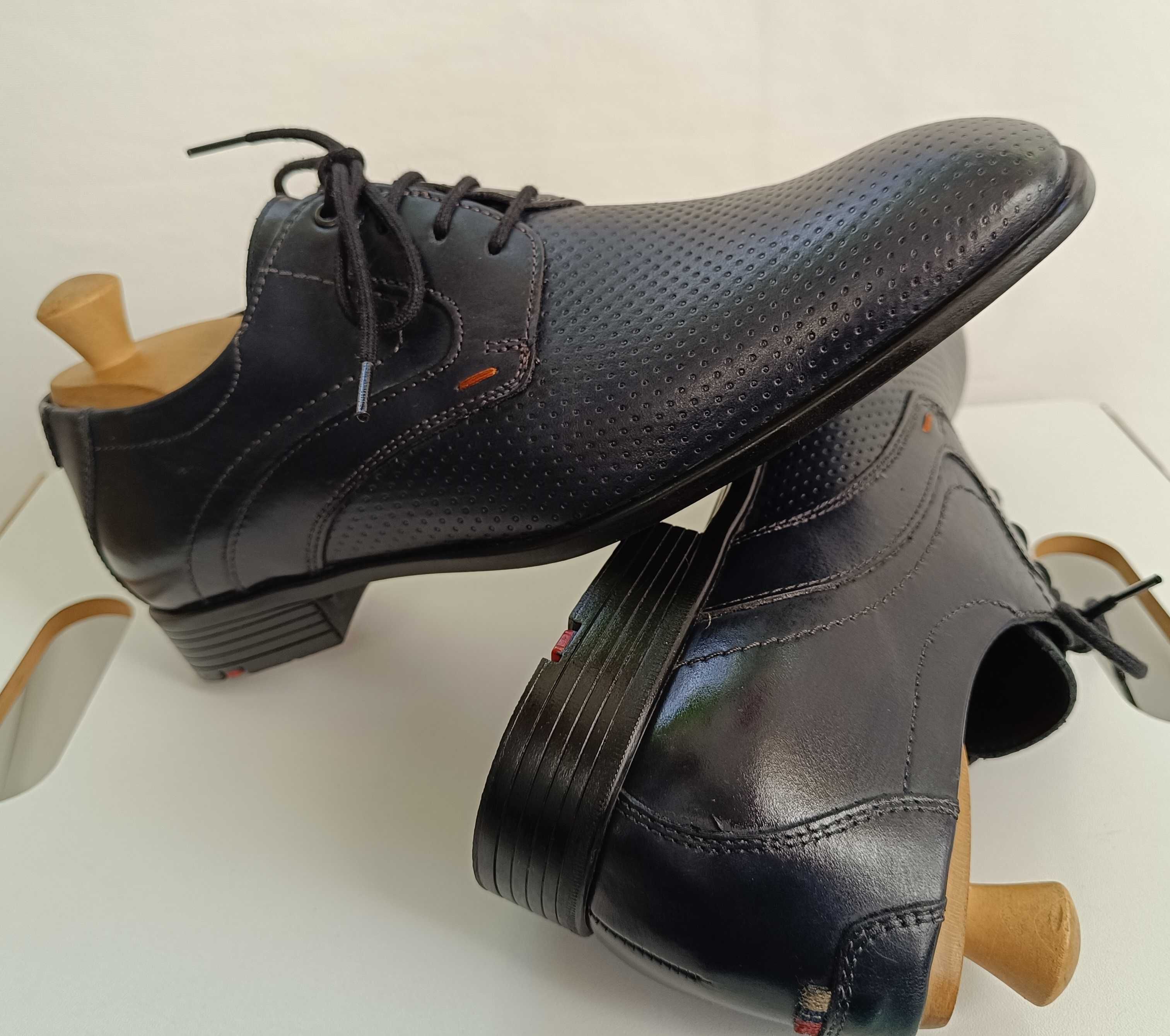 Pantofi derby 40.5 41 plain toe premium LLOYD piele naturala moale