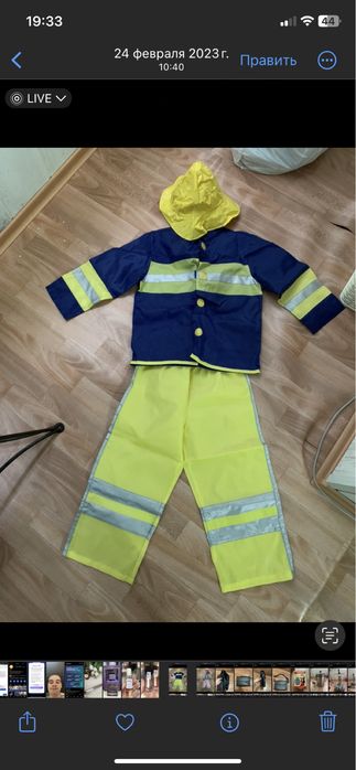 Новогодний детский костюм пажарного.