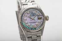 Rolex Oyster Perpetual Diamante Albastu-Roz Original 100% Certificat