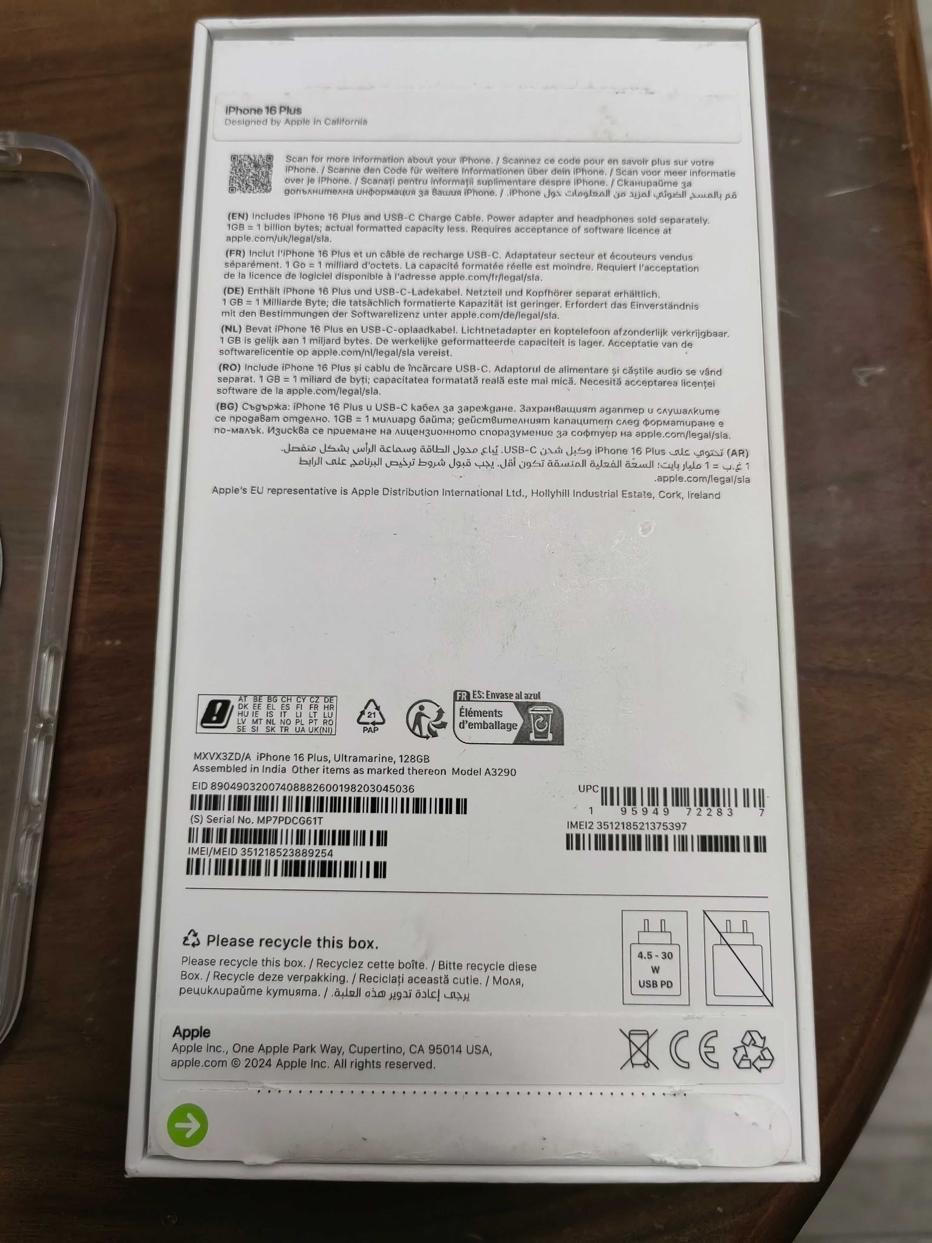 IPhone 16 Plus 128GB Ultramarine mxvx3