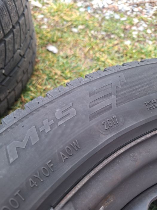 Vând jante de tabla cu cauciucuri 5x112 r16